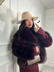 Pelliccia ecofour Borgogna