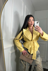 Giacca ecopelle crop