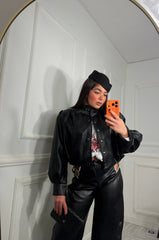 Giubbino ecopelle crop holly