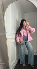 Giacca ecopelle Pink
