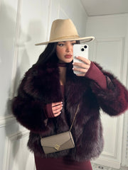 Pelliccia ecofour Borgogna