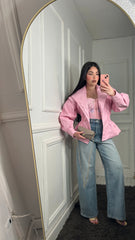 Giacca ecopelle Pink