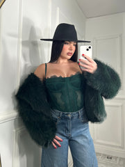 Top corsetto Green