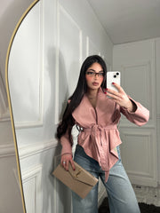 Giacca ecopelle crop